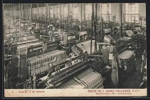AK Barcelona, Hijos de J. Baro Pallerol Y. C., Trafalgar 19, Sala No. 2 de telares