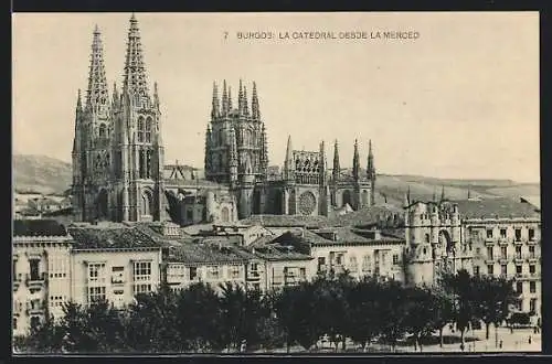 AK Burgos, la Catedral desde la merced