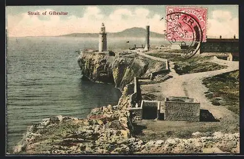 AK Gibraltar, Blick zum Leuchtturm