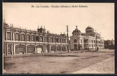 AK La Coruna, Kiosko Alfonso y Hotel Atlántic