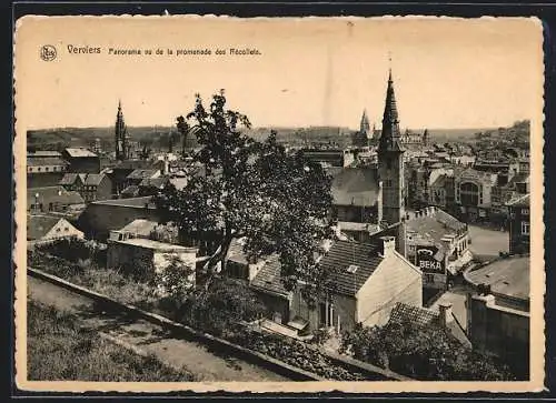 AK Verviers, Panorama vu de la promenade des Récollets