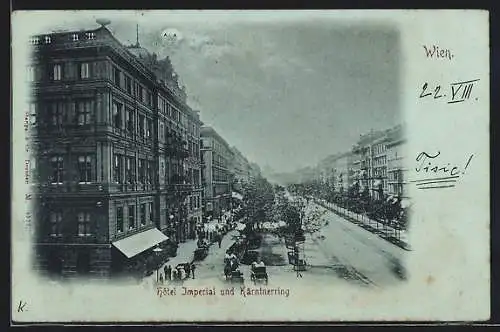 Mondschein-AK Wien, Hotel Imperial und Kärntner