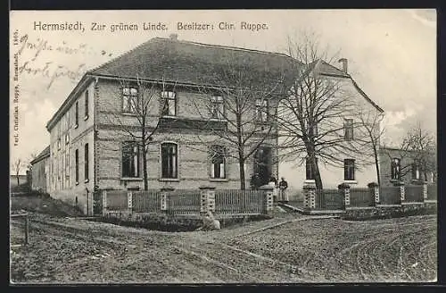 AK Hermstedt, Gasthof zur grünen Linde Chr. Ruppe