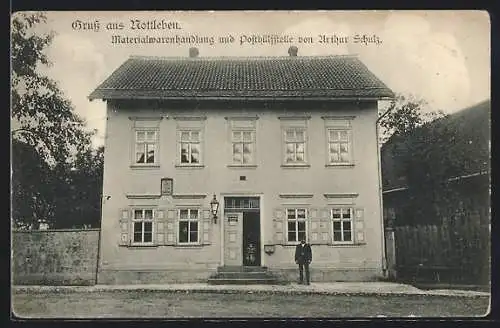 AK Nottleben, Materialwarenhandlung und Poststelle von Arthur Schulz