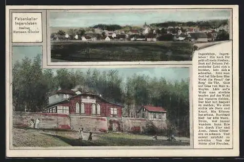 AK Ingersleben, Felsenkeller und Ortsansicht