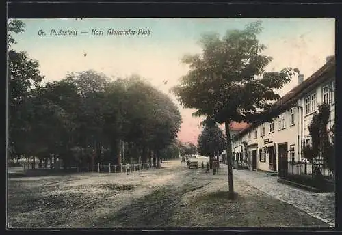 AK Gr. Rudestedt, Strassenpartie am Karl Alexander-Platz