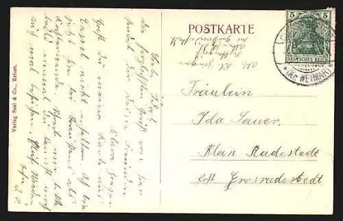 AK Alperstedt /Neudietendorf, Gasthaus zum Schwarzen Adler mit Wirt, Strassenpartie