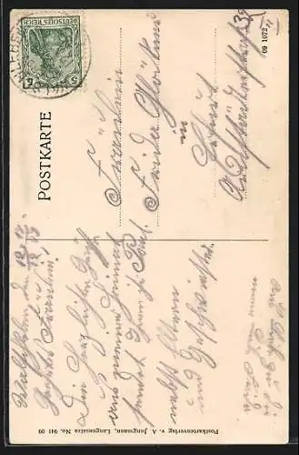 AK Walschleben, Bäckerei & Materialwarenhandlung Busch, Strassenblick mit Bäckerei