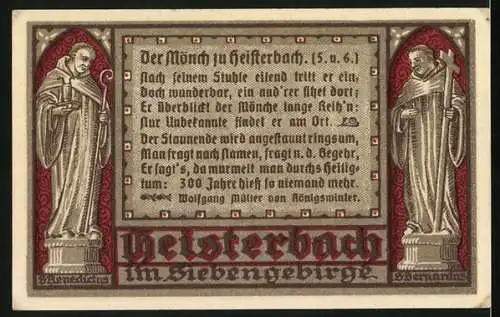 Notgeld Heisterbach / Siebengebirge 1921, 75 Pfennig, Chor der ehemaligen Kirche im heutigen Zustande