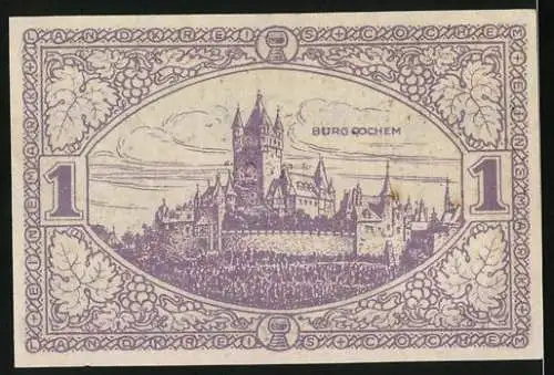 Notgeld Cochem 1918, 1 Mark, Burg Cochem