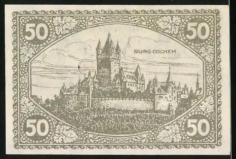 Notgeld Cochem 1918, 50 Pfennig, Burg Cochem