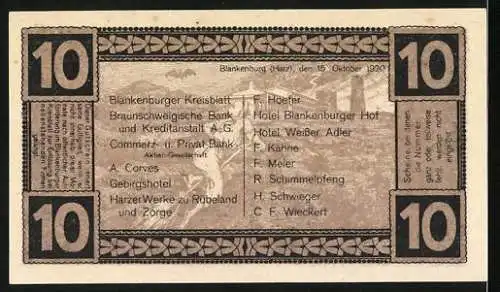 Notgeld Blankenburg / Harz 1920, 10 Pfennig, Burg Regenstein