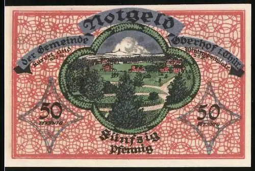 Notgeld Oberhof / Thür. 1919, 50 Pfennig, Ortsansicht