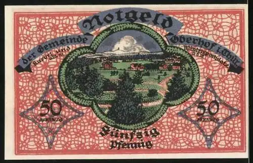 Notgeld Oberhof / Thür. 1919, 50 Pfennig, Ortsansicht