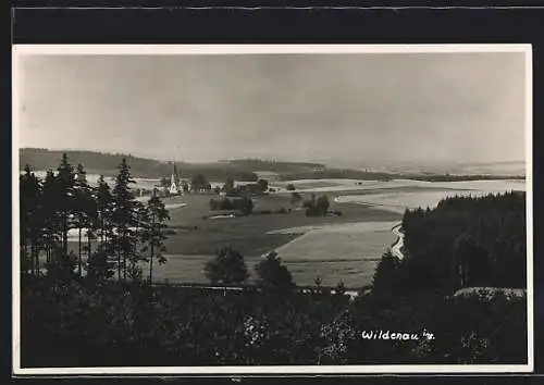 AK Wildenau i. V., Ortsansicht mit Kirche