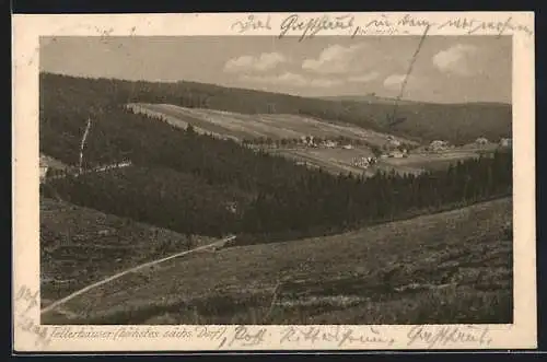 AK Tellerhäuser i. Erzgeb., Ortsansicht aus der Vogelschau
