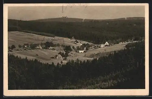 AK Tellerhäuser i. Erzgeb., Ortsansicht aus der Vogelschau