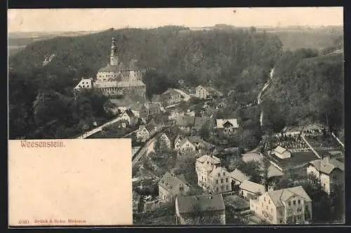 AK Weesenstein, Ortsansicht aus der Vogelschau