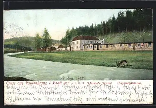 AK Rautenkranz i. V., Schuster`s Gasthof (Automobilstation)