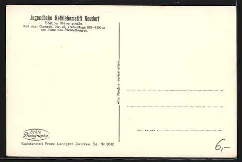 AK Neudorf i. Erzgeb., Jugendheim Bethlehemstift, Vierenstrasse