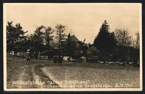 AK Ober-Nassau i. Erzgeb., Gasthaus Altes Forsthaus