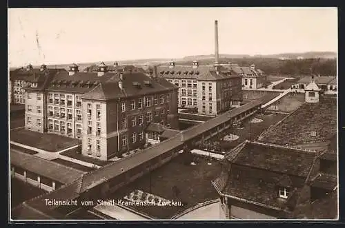 AK Zwickau, Teilansicht vom Städtischen Krankenhaus