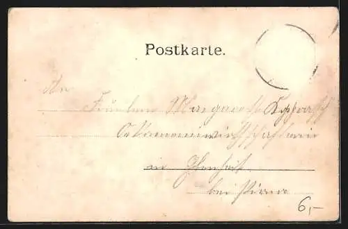 Passepartout-AK Gottleuba, Ortsansicht im Sommer