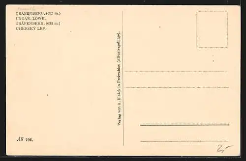 AK Bad Gräfenberg / Lázne Gräfenberk, Ungar. Löwe, Uhersky Lev