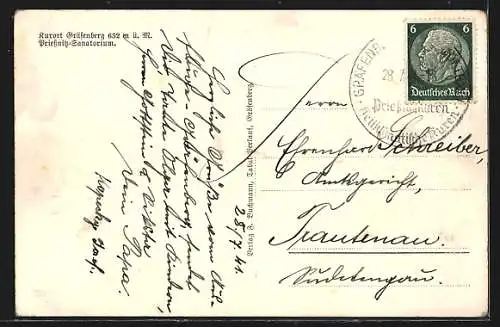 AK Bad Gräfenberg, Priessnitz-Sanatorium