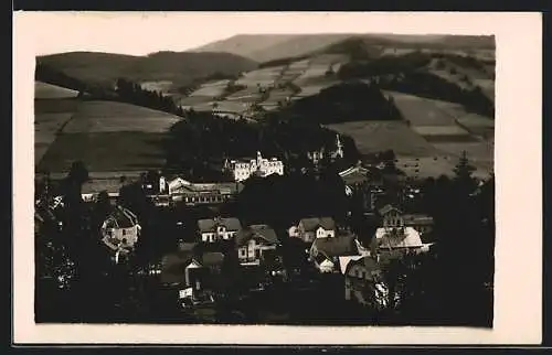 AK Nieder Lindewiese, Ortsansicht aus der Vogelschau