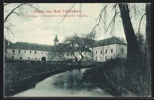 AK Bad Gross Ullersdorf, Partie am Schloss, Schauplatz von Grillparzers Ahnfrau