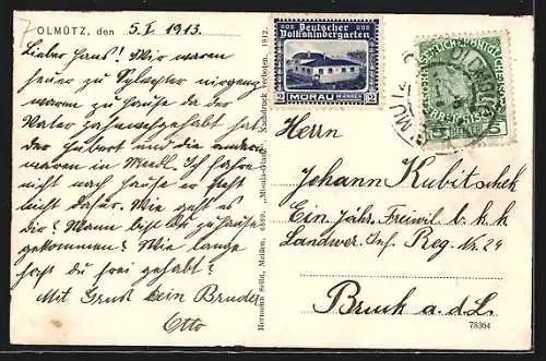 AK Olmütz, Kloster Hradisch, Oberring und Niederring, Dreifaltigkeitssäule, Justizpalast, Maria-Schnee-Kirche