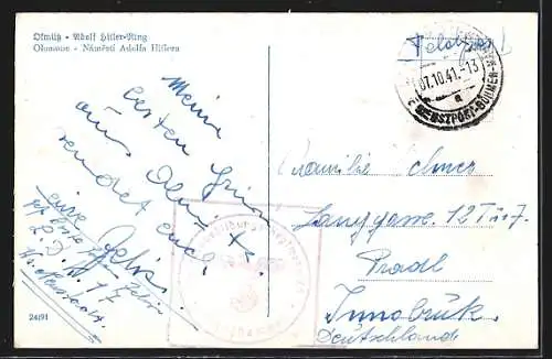 AK Olmütz / Olomouc, Ring, Namesti Adolfa a