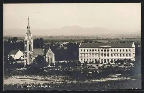 AK Hohenstadt /Nordmähren, Ortspartie mit Kirche