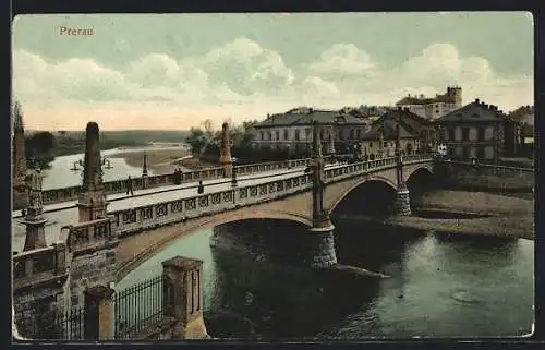 AK Prerov, Partie an der historischen Brücke