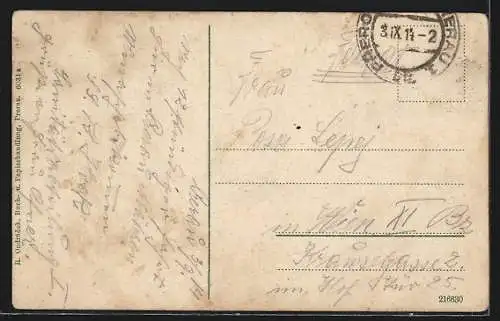 AK Prerov, Partie an der historischen Brücke