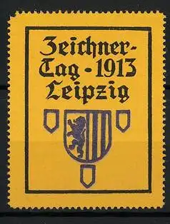 Reklamemarke Leipzig, Zeichner-Tag 1913, Wappen