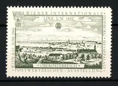 Reklamemarke Wien, internationale Postwertzeichen-Ausstellung 1965, Linz um 1650