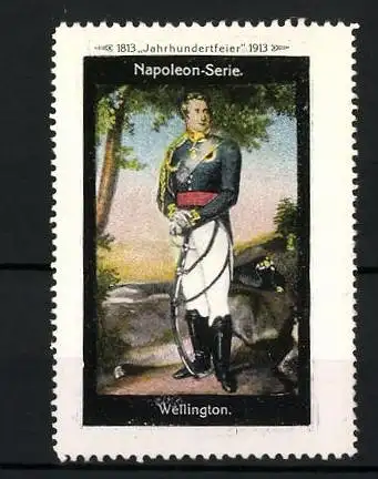 Reklamemarke Befreiungskriege, Jahrhundertfeier 1813-1913, Napoleon-Serie, Wellington-Portrait