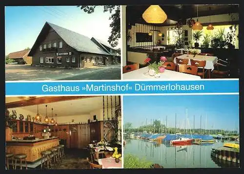 AK Damme-Dümmerlohausen, Gasthaus Martinshof, Aussen- und Innenansichten, Hafen, Dümmerstrasse 29