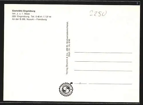 AK Engelsburg / Schwesing, Gasthaus Engelsburg, Aussen- & Innenansicht