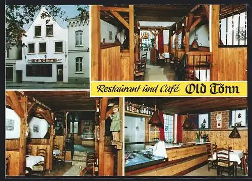 AK Tönning, Restaurant und Café Old Tönn, Innen- und Aussenansicht, Inh. W. Hancke, Johann-Adolf-Str. 3