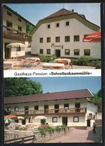 AK Schrottenbaummühle / Bayer. Wald, Gasthaus-Pension Schrottenbaummühle, Bes. Fam. Anton Segl