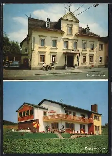 AK Rennerod, Hotel Zur alten Post, Bes. T. u. A. Schmidt, Hauptstrasse 44