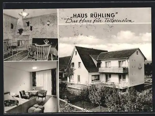 AK Bad Sooden-Allendorf, Pension Haus Rühling, Dresdnerstr. 10, Aussen- und Innenansichten