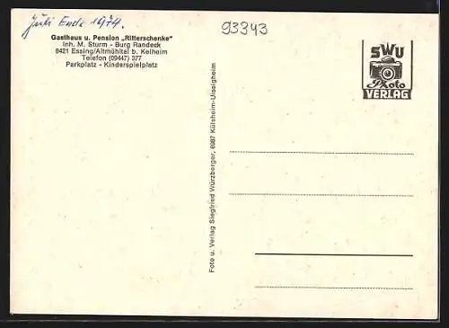 AK Essing / Altmühltal, Gasthaus-Pension Ritterschenke, Inh. M. Sturm