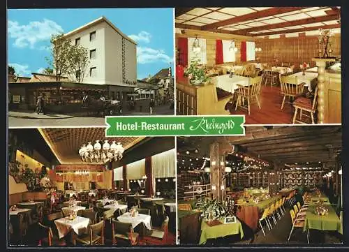 AK Königswinter, Hotel-Restaurant Rheingold mit Innenansichten