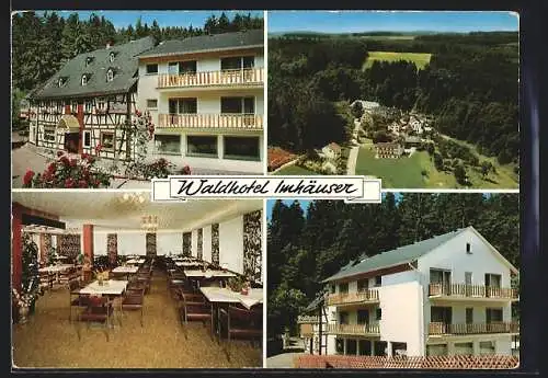 AK Marienthal / Westerwald, Waldhotel Imhäuser, Bes. Franz Imhäuser, Aussen- und Innenansichten, Panorama