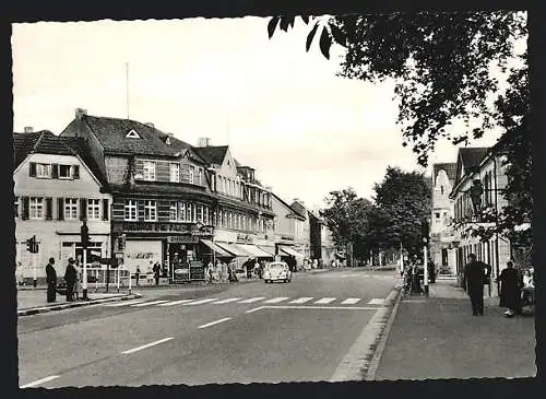 AK Langenfeld / Rhld., Ortsansicht mit Geschäftshäusern