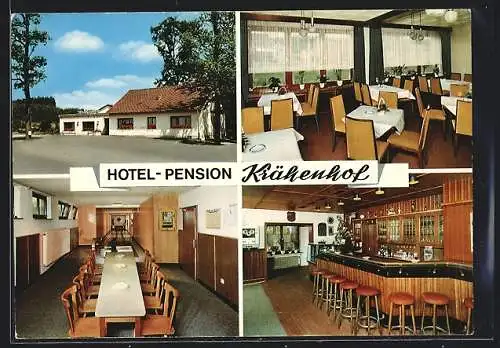 AK Attendorn-Petersburg, Hotel-Pension Krähenhof, Inh. Rolf Rüsche, Aussen- und Innenansichten